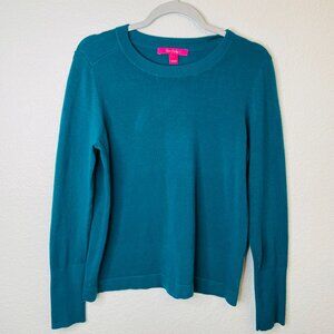 Lilly Pulitzer Teal Crewneck Knit Casual Soft Sweater | Medium
